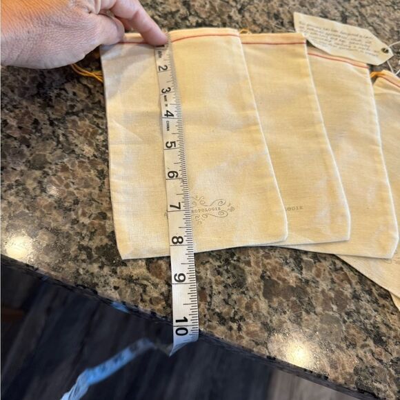 New Anthropologie Linen Cotton Drawstring Pouch Dustbags/Giftbags x6 - Picture 3 of 7
